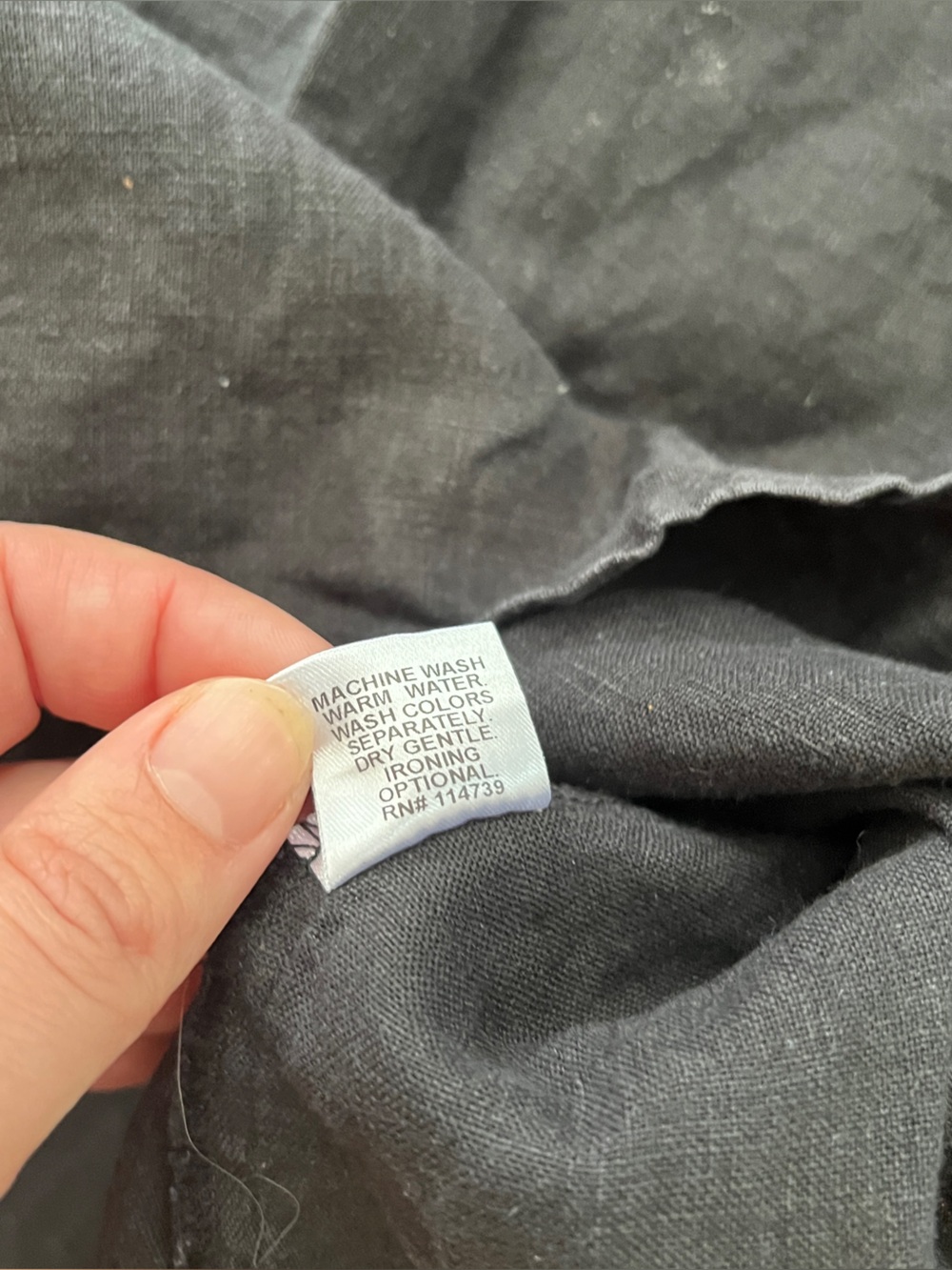 Flax linen black short sleeve shirt size medium. - Picture 5 of 7